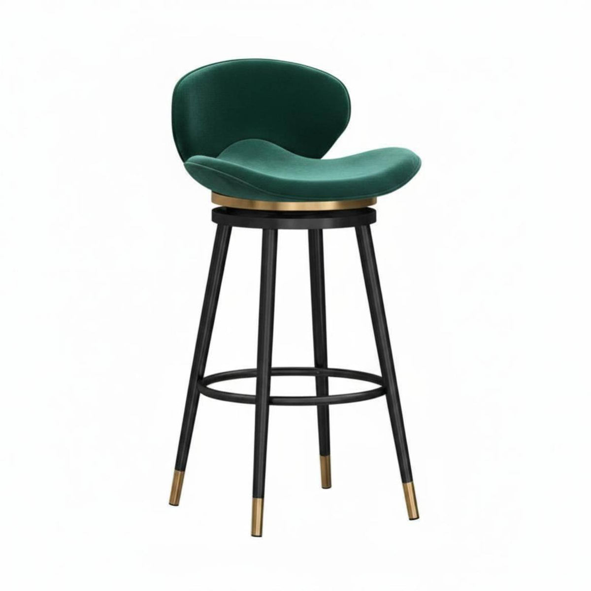 360-Degree rotate Adjustable Round Stool with Low support Modern Design Bar Chair paded Seat Seating Furniture Integrated Footrest for Homeowners, Adults, Reception Desk, Counter, Kitchen Island, Cafe