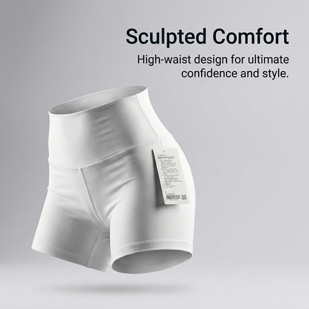 Running Shorts for Women with High Waisted Compression and Control, Naked Feeling Material Gym Wear with Elastic Waistband, Shaping Design
