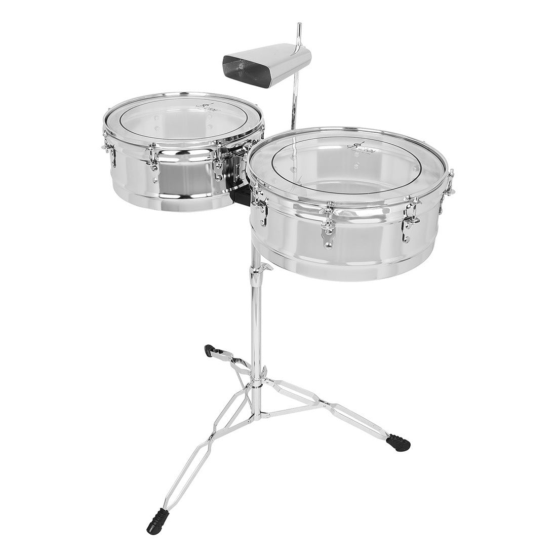 SLADE Timbales 14+15 Inch Chrome Latin Drum Set for Professional Performance and Practice