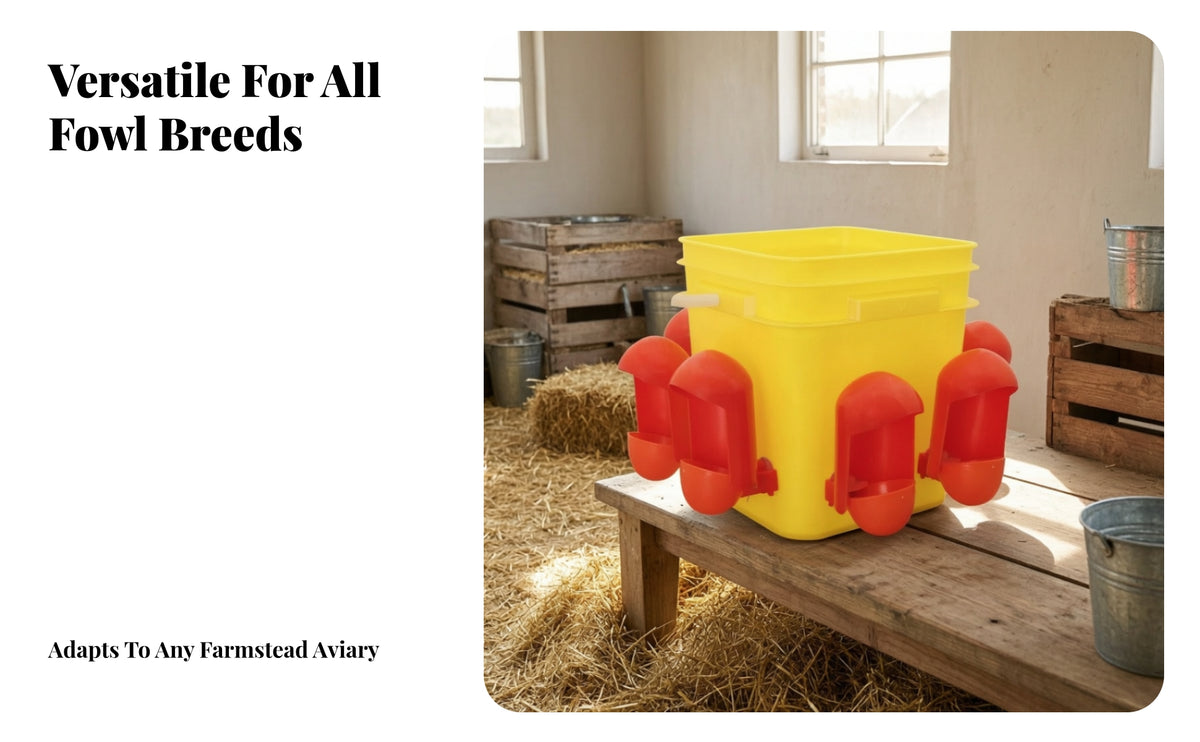 Chicken Drinking Bowl with Dust Cover | Constant Supply, Mess chicken Bowl