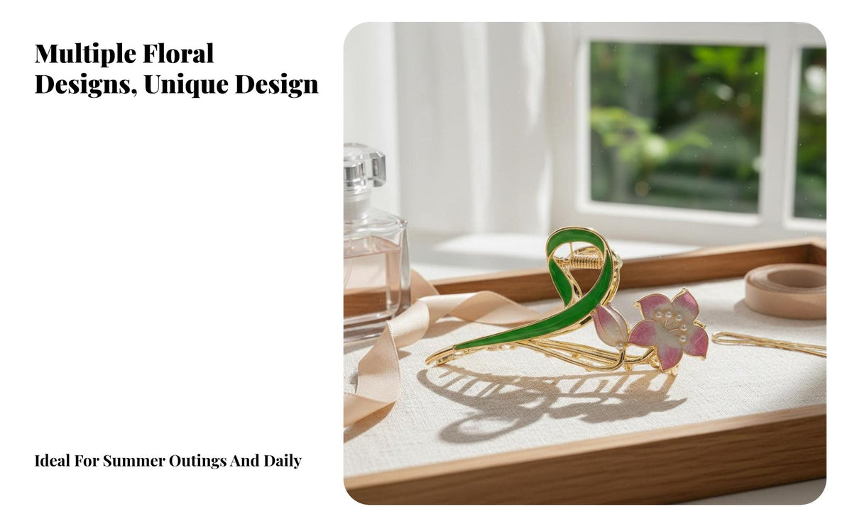 Bloom Design Fastener Fairy Design Large Bloom Hair Grip Floral Fastener Chic Large Flower Hair Grip Strong Hold for Parties