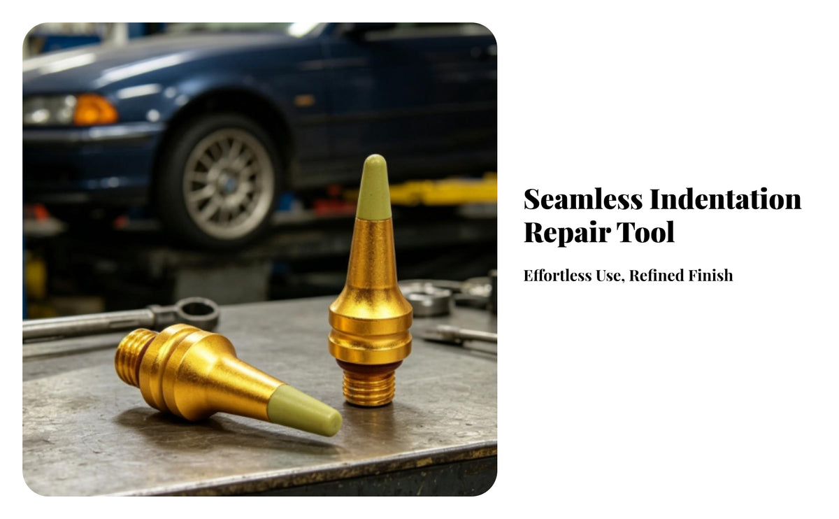 PAI Tipped Pointed Dent Repair Head Aluminum Alloy Flat Dent Repair Head Gold-Colored Metal-Bodied