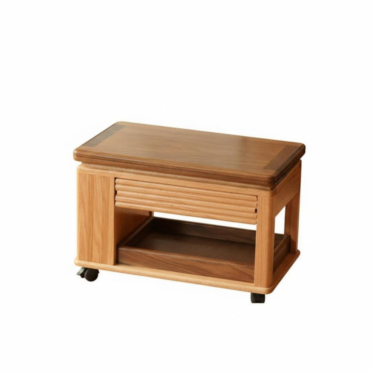 Foldable Design Wheeled C-Table Nordic aesthetic Serving Cart Space-Saving Household Furniture With casters for Small Apartment Dwellers, Remote Workers, Students, Living Room, Bedroom, Home Office