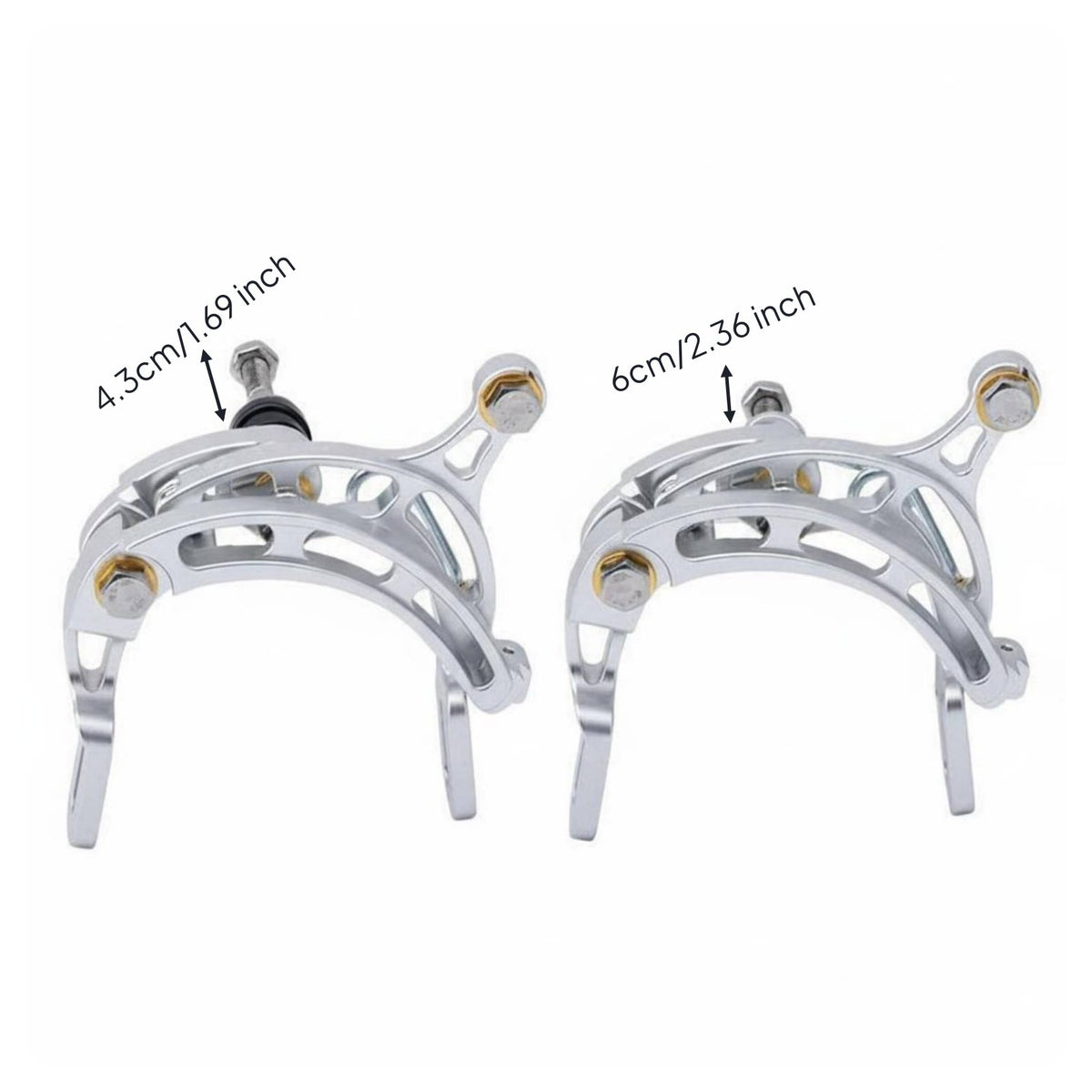 Wear-Resistant Pads Folding Bike C-Caliper High Tension Coil Front and Rear Bike Brakes Anti-Rust Cycle Component Sturdy for City Commuting