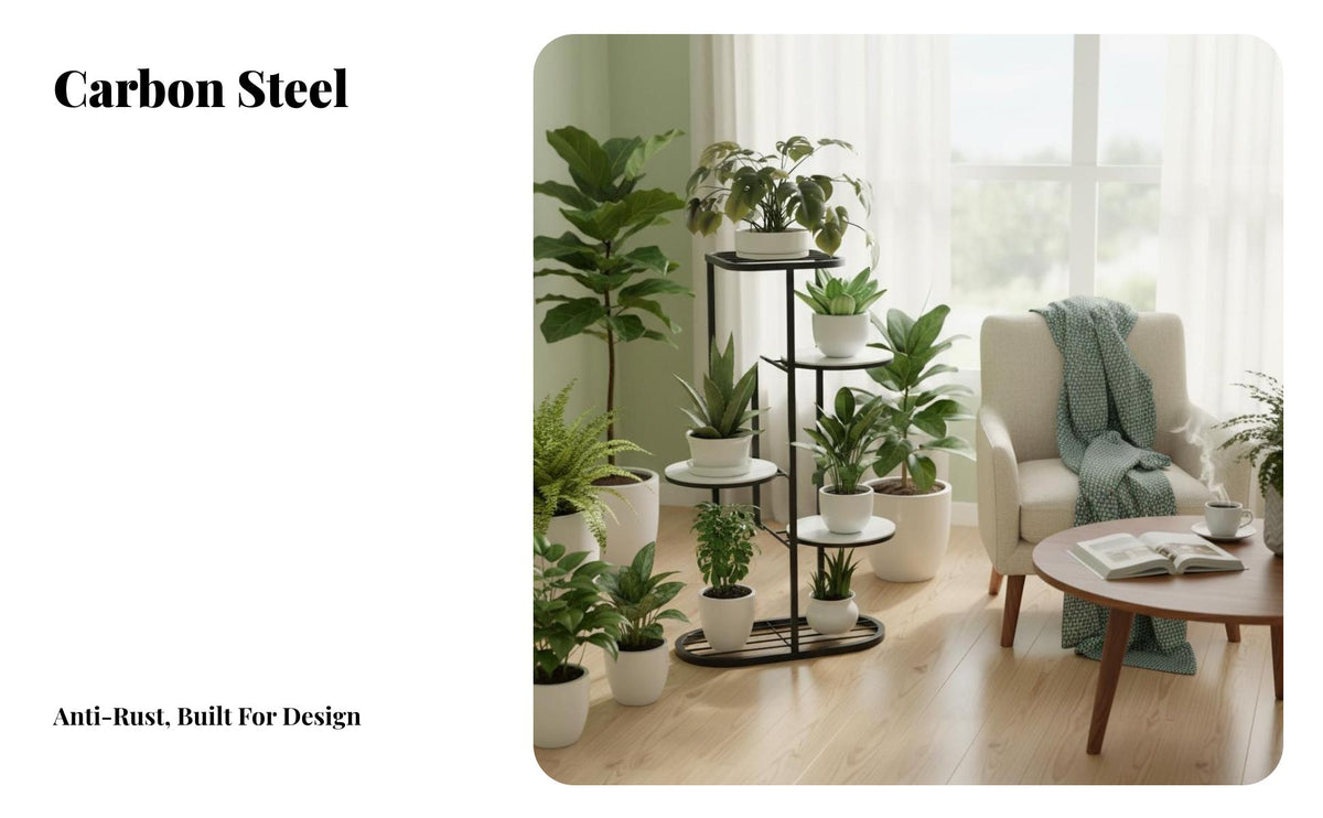 Space-Saving Multi-Level Plant Stand Sturdy and Long-Lasting Multi-Tier Plant Rack Strong Load-Bearing Flower Pot Holder Elegant Design for Indoor Gardeners, Homeowners, Decorators, Balcony, Living Room, Bedroom, Office