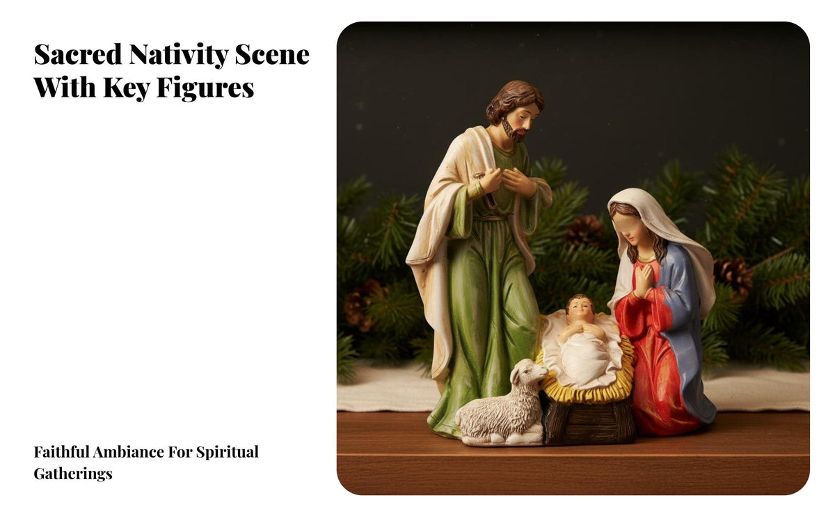10 Pieces Child-Friendly Design Cartoon Nativity Set Long-Lasting Cute Nativity Figures Christmas Manger Scene for Christians, Collectors, Home Decor, Mantelpiece, Living Room, Mantle