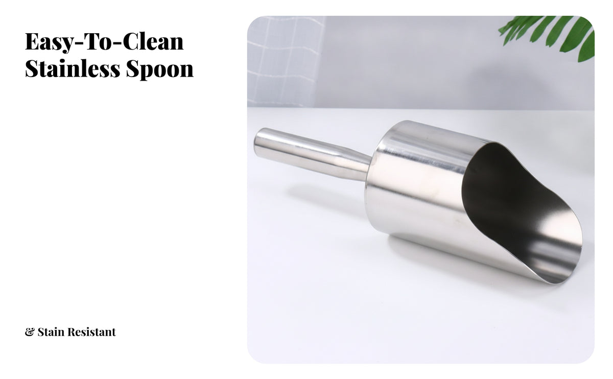 Rust-Resistant Stainless Steel Ladle | Sturdy Welded Construction, Smooth Reflective Finish, Cylindrical grain handling tool, for Food Storage