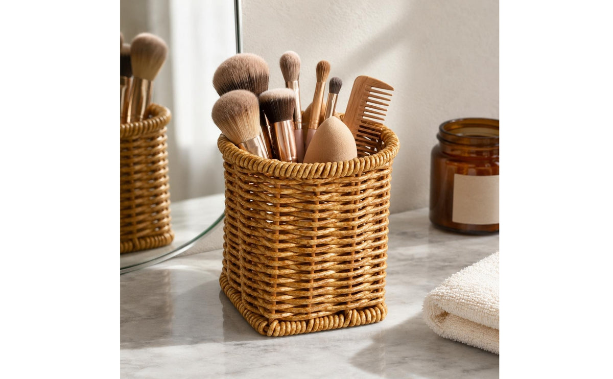 Desktop Storage Basket Iron Frame Desktop Organizer Basket Easy to Clean
