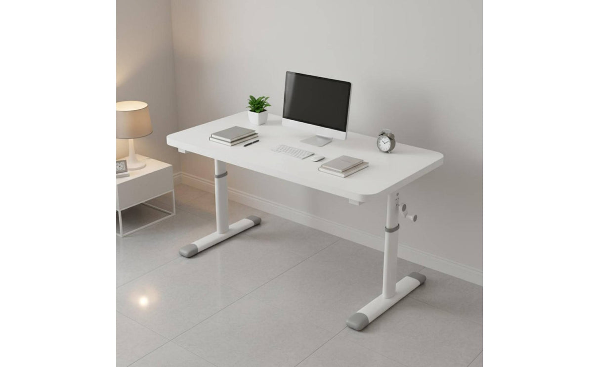 Height Adjustable Desk Stable Structure Simple Bedside Desk Sturdy Construction Manual Lift Study Table for Students, Kids, Bedroom, Dorm Room