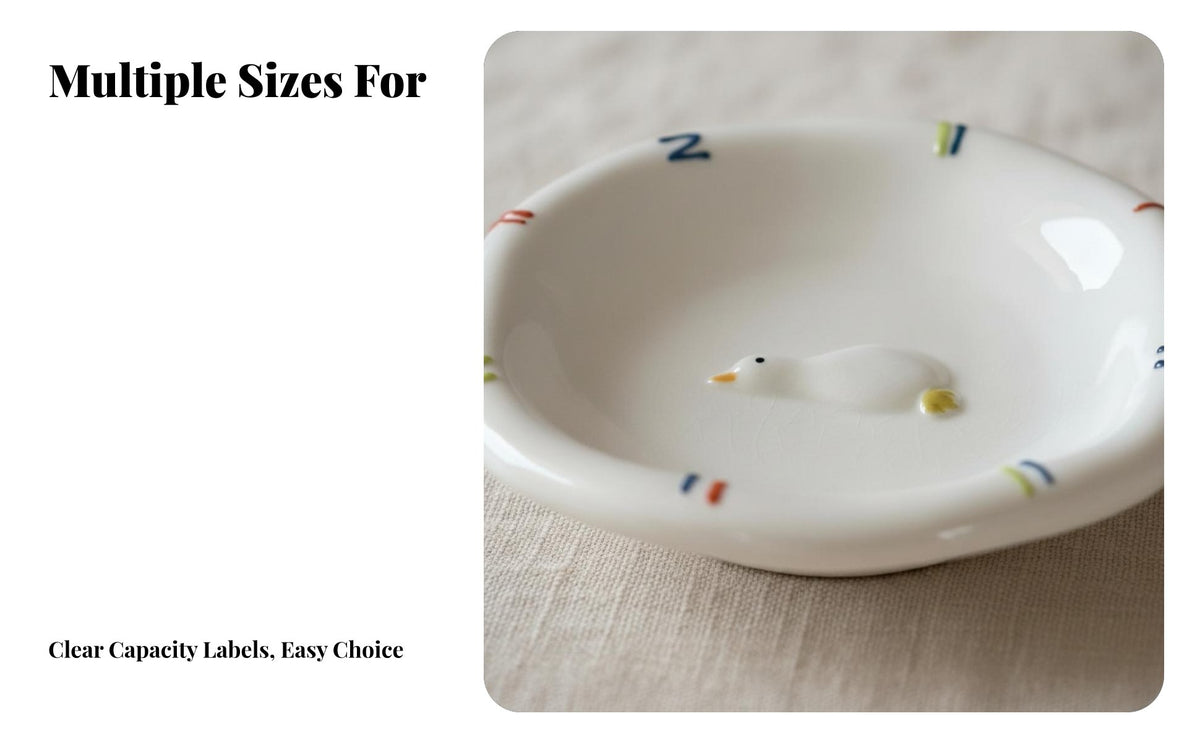 Cute Lying Goose Ceramic Dinnerware Set, Cartoon Rice, Soup, Yogurt Bowls, Ins Style Tableware