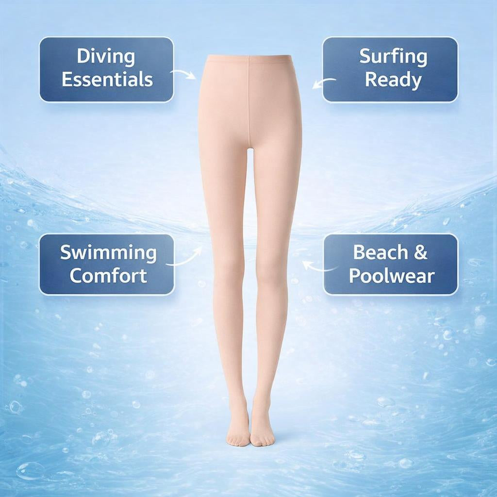 Diving Socks for Women with UPF Sun Protection, Wetsuit Leggings for Surfing and Water Activities, Ladies Swimwear for