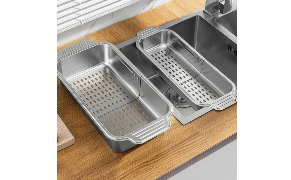 Sink Drain Basket with Extendable Frame Expandable Kitchen Tool Dishwasher Safe