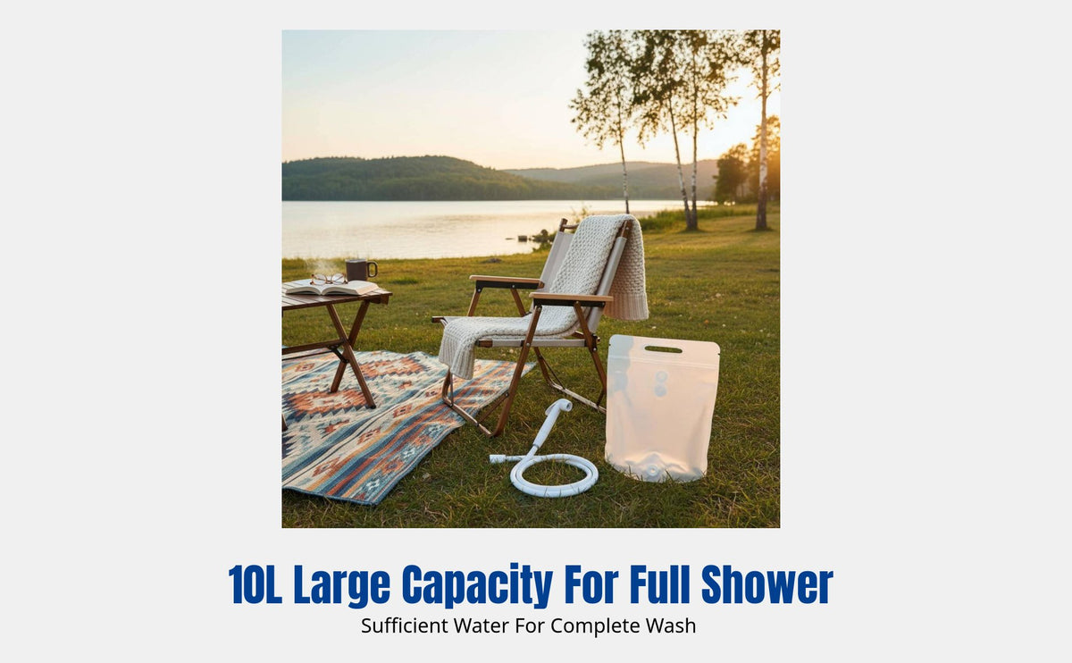 Outdoor Folding Shower Bag, Portable Water Storage for Camping, Bath Gear, Handheld Sprayer