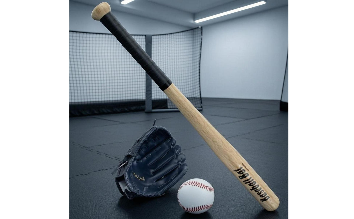 4 Pieces Wrapped Handle Children's Baseball Set Stitched Starter Baseball Kit Laced Hitter Glove Set Soft