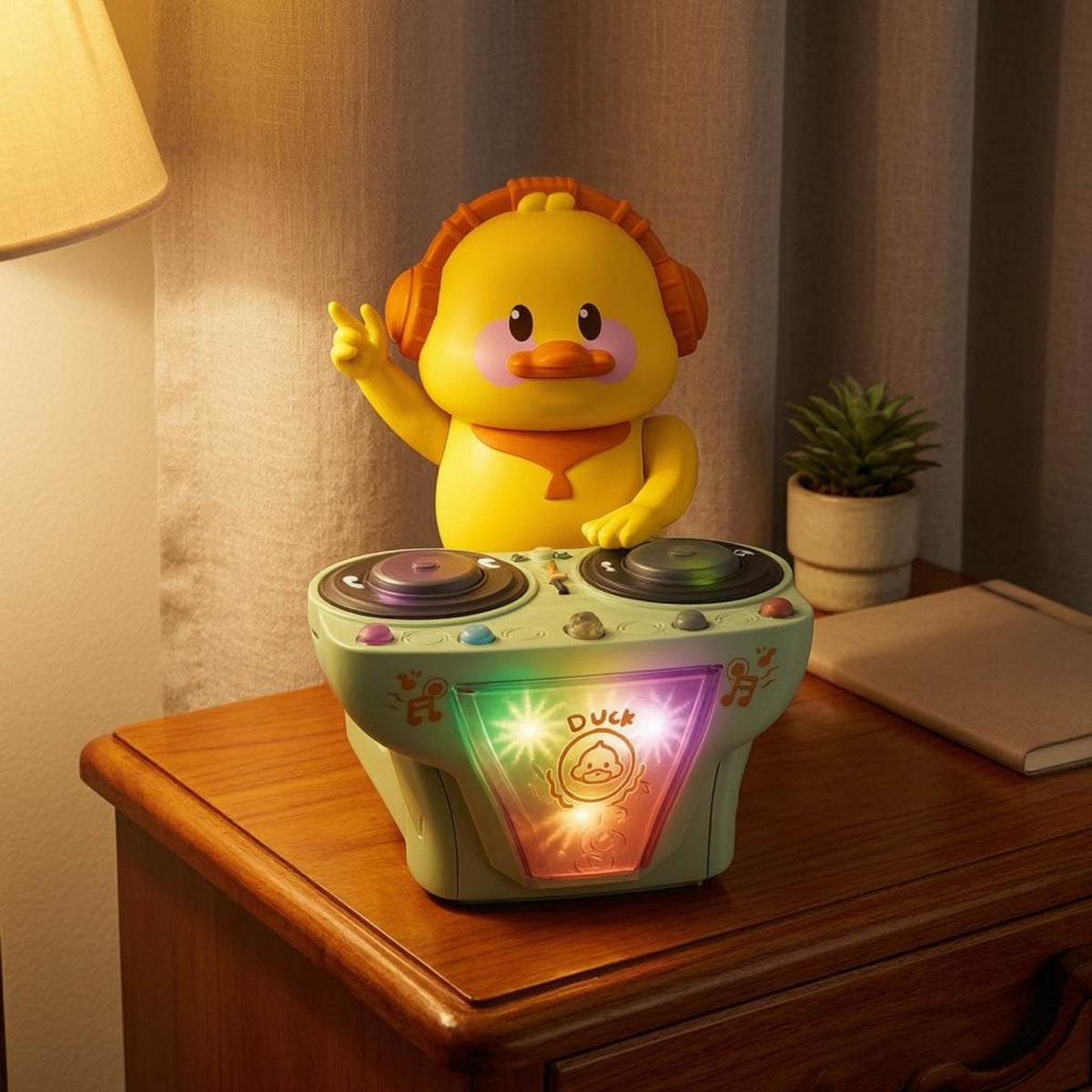 DJ Duck Funny Musical Toy Electric Musical Waterfowl Plaything Light up for Children, Home