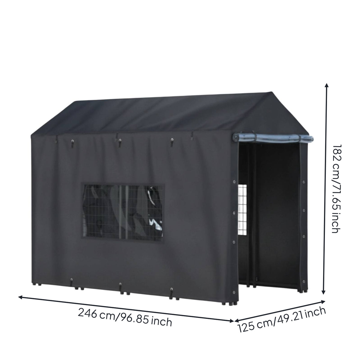 Outdoor Dog Kennel Cover with Openings Windproof Dog Kennel Cover with Openings Transparent Tarpaulin for Backyard