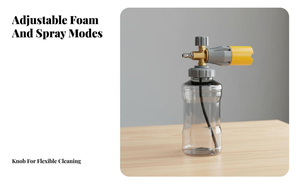 1L Car Wash Foam Solid Brass Core 1/4 Inch Quick Connect Foam Dispenser Adjustable Pressure Washer Foam Dispenser for Hobbyists, Home Use