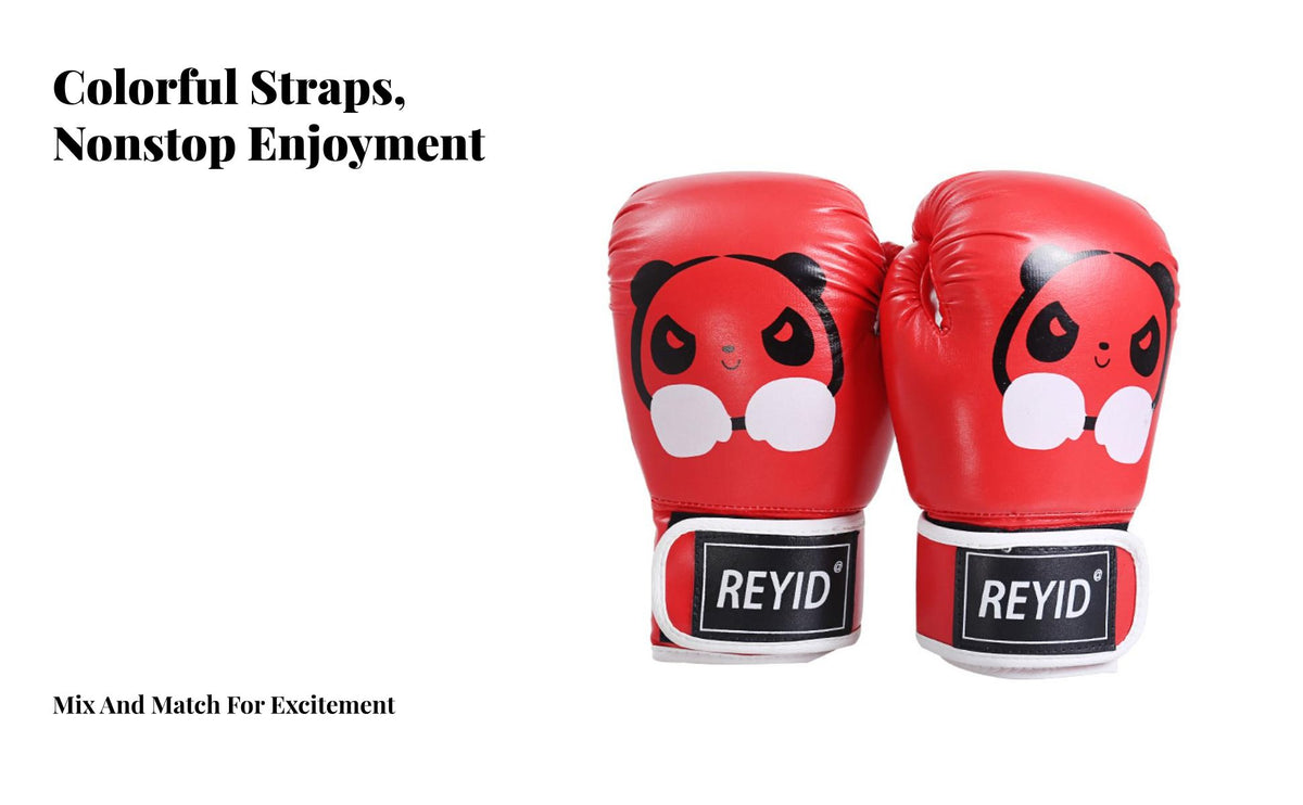 2 Pieces Child S Boxing Gloves Adjustable Hook and Loop Strap Childrens Punching Gloves Secure Wrist Support Cartoon Panda Boxing Mitts for Kickboxing