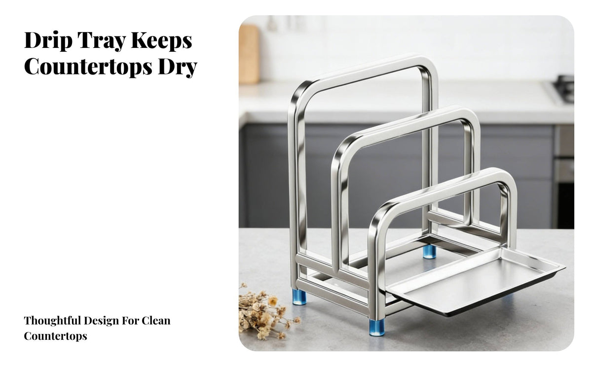 Pot Lid and Board Holder Installation Stainless Steel Countertop Organizer Multi-Functional Kitchen Rack