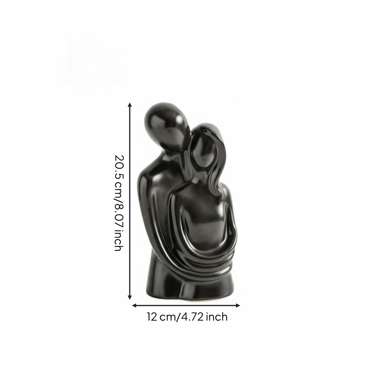 Nordic Aesthetic Abstract Couple Statue Minimalist Design Romantic Embrace Sculpture Long-Lasting Resin Abstract Love Sculpture Ceramic-Like Finish for Couples, Living Room, Bedroom, Tabletop, Bookshelf