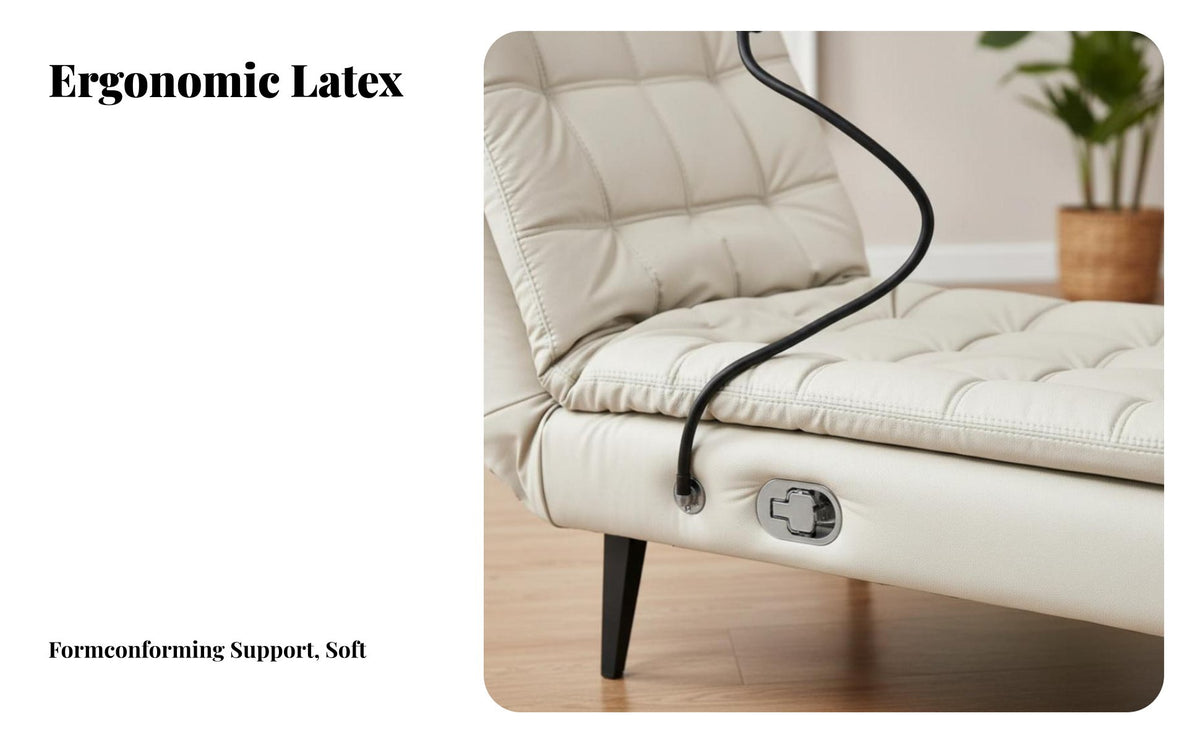 Two-PurposeUse Ergonomic Sleeper Chair Space-Saving Oversized Upholstered Chaise extended Wide Seat Sofa Bed Modern visual appeal for Office Workers, Book Lovers, Movie aficionados, Living Room, Bedroom, literary corner, Balcony