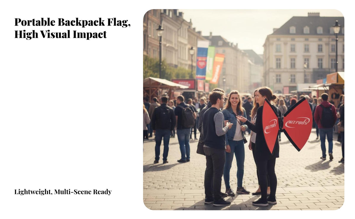 Portable Backpack Flag Patented Design Butterfly Flap Banner Interchangeable Banners Walking Banner Wind Resistant for Event Personnel, Promoters, Advertisers, Outdoor Events, Street Advertising S, Trade Exhibition S, Exhibitions
