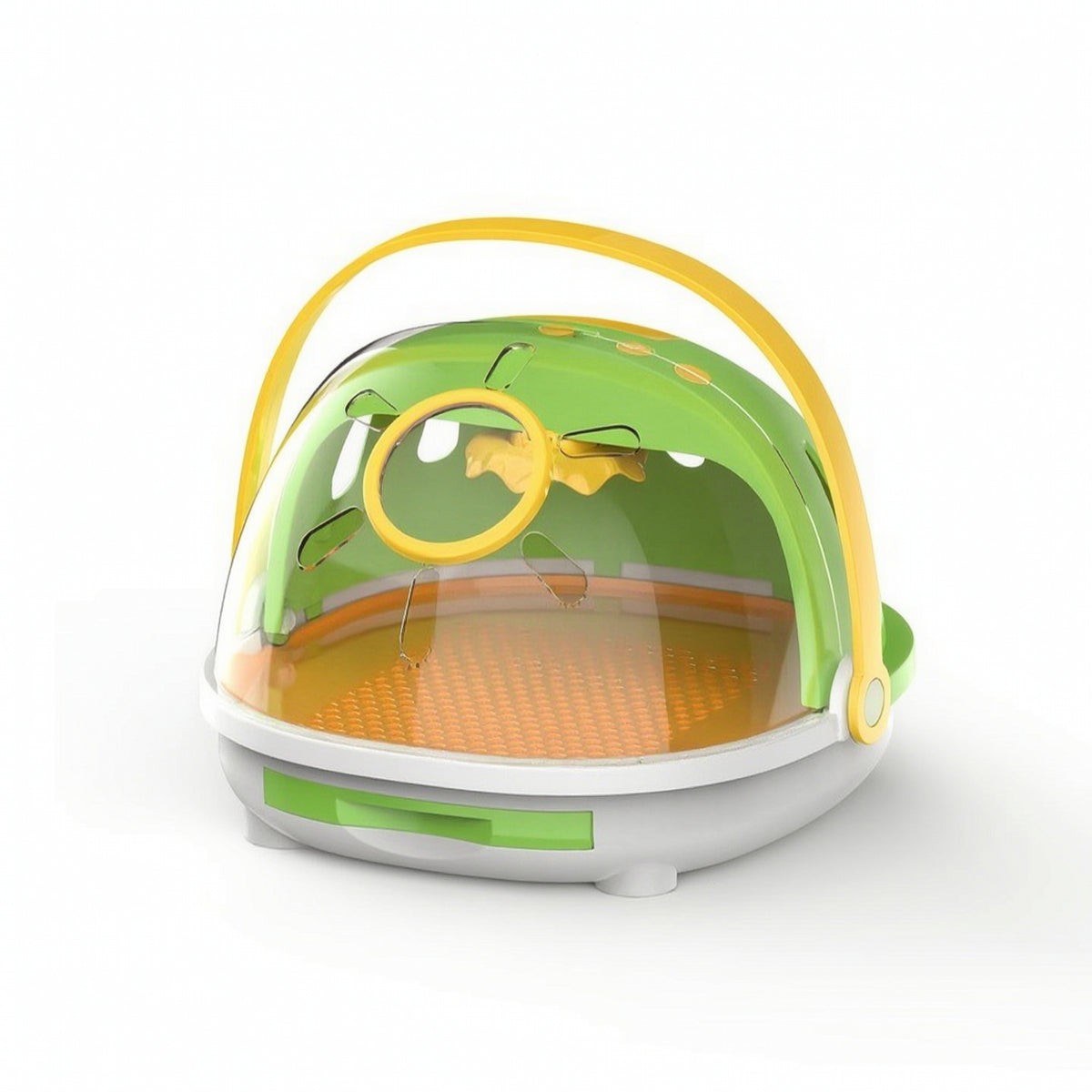 Pet Travel Cage with Transparent Cover Lightweight Dome Pet Carrier with Handle Kennel Sturdy Multifunction for Small Pets