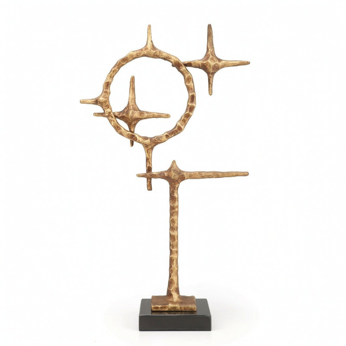 Abstract Sculpture Metal Tabletop Sculpture Modern Centerpiece for Living Room, Bookshelf