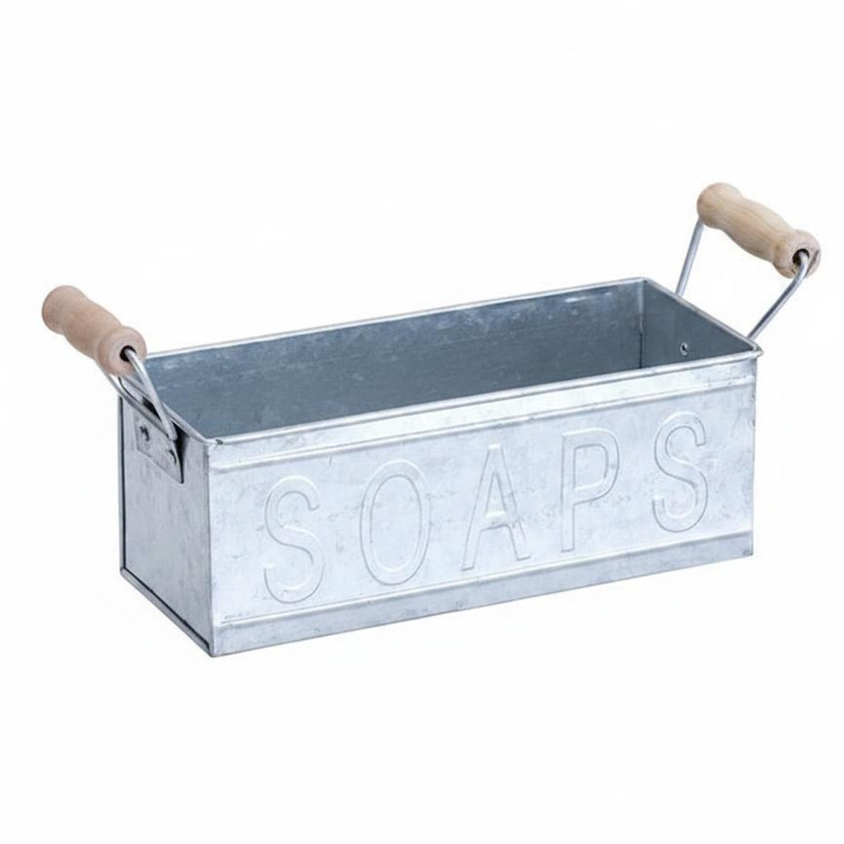 Wood Handle Planter Multiuse Rustic Metal Planter Box Indoor Outdoor Use Vintage Flower Container for Windowsill
