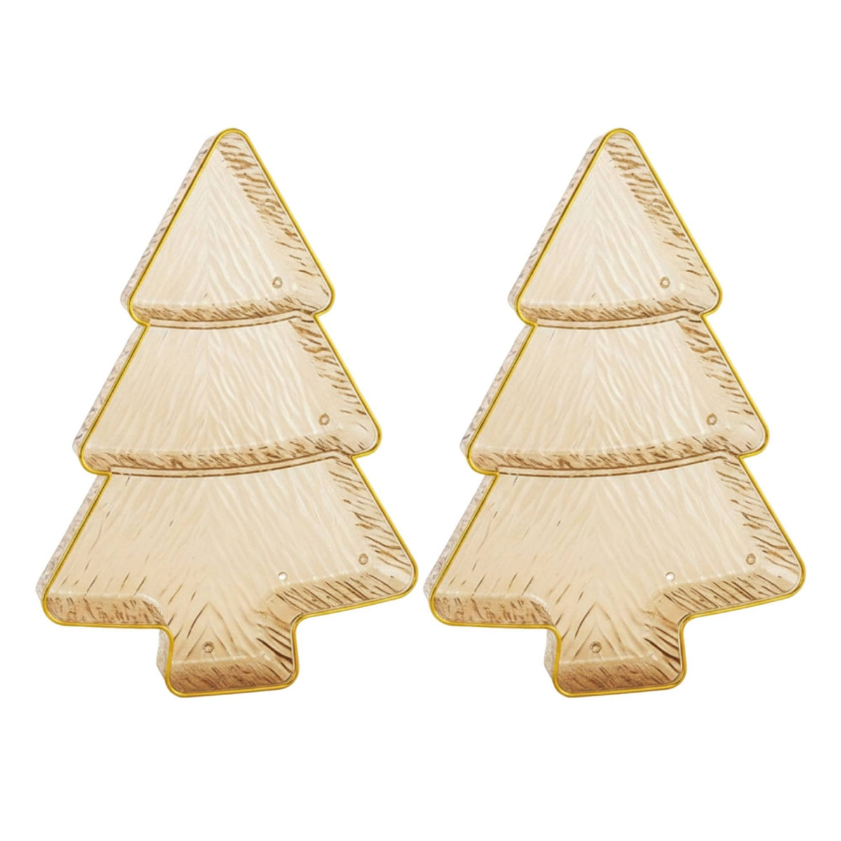 2 Pieces Sturdy Christmas Tree-Shaped Fruit Tray Tiered Fruit Tray Festive Design for Holiday Table