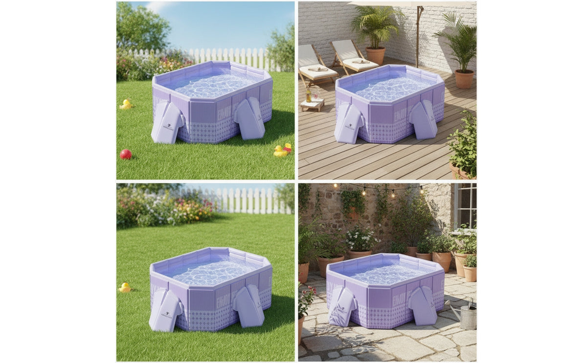 Above-Ground Framed Swimming Pool Freestanding Hard-Sided Simplified-Pool-Setup for Kids, Family, Backyard, Garden, Patio