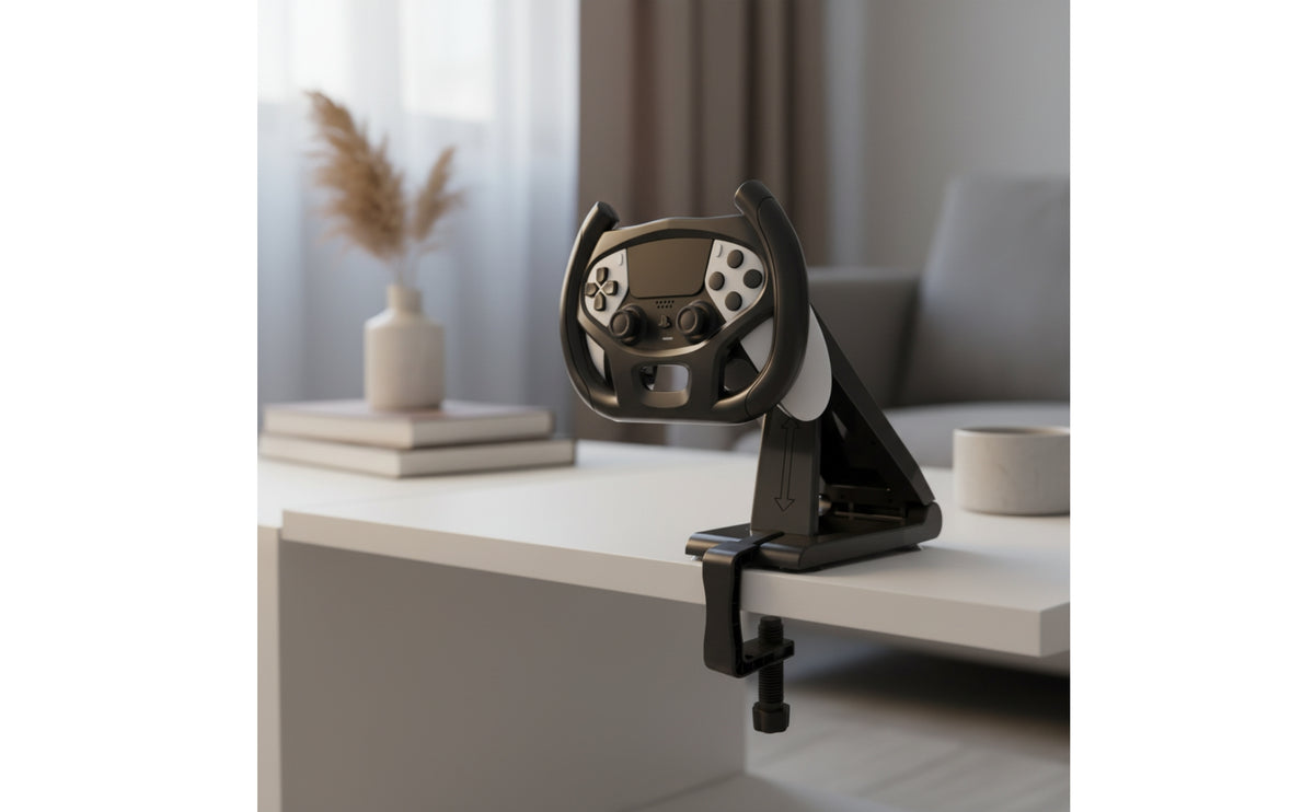 Adjustable Controller Steering Wheel Stable Steering Wheel with Suction Cup Compact Intended for PS5 Players, Gamers, Racing Games, Desk, Game Room
