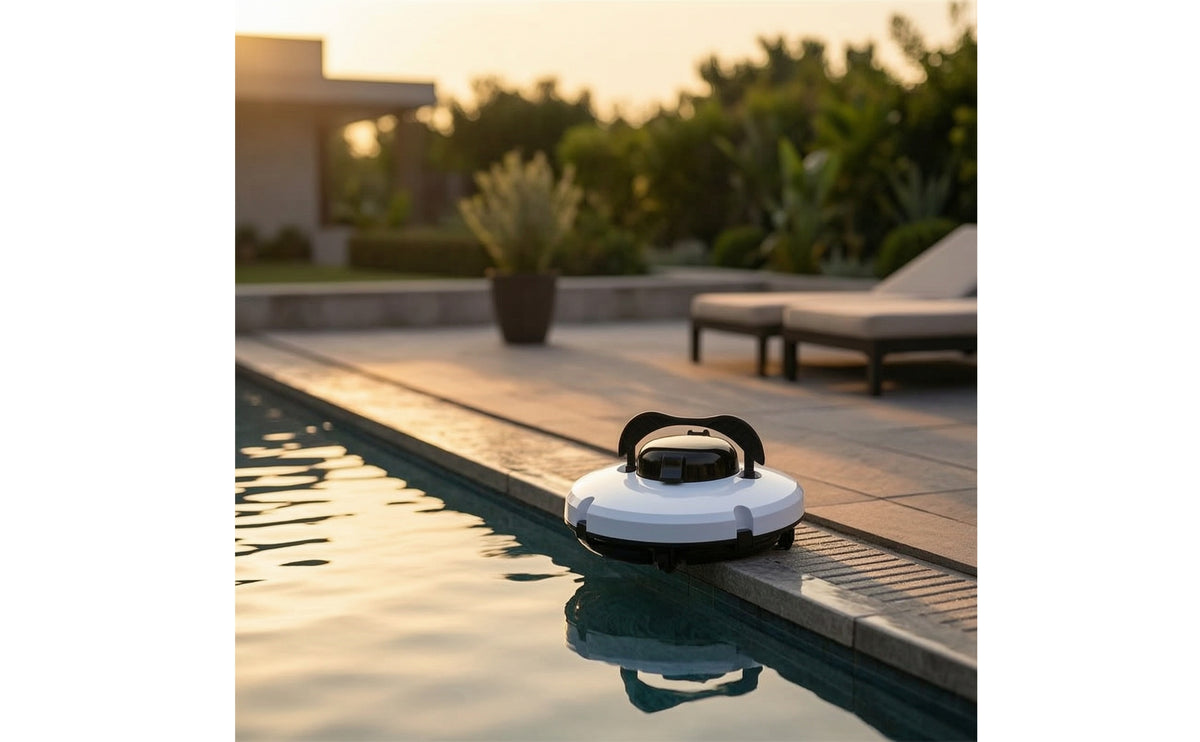 Wireless Cordless Robotic Pool Cleaner Battery-Powered Cordless Automatic Pool Cleaner Rechargeable Underwater for Swimming Pools