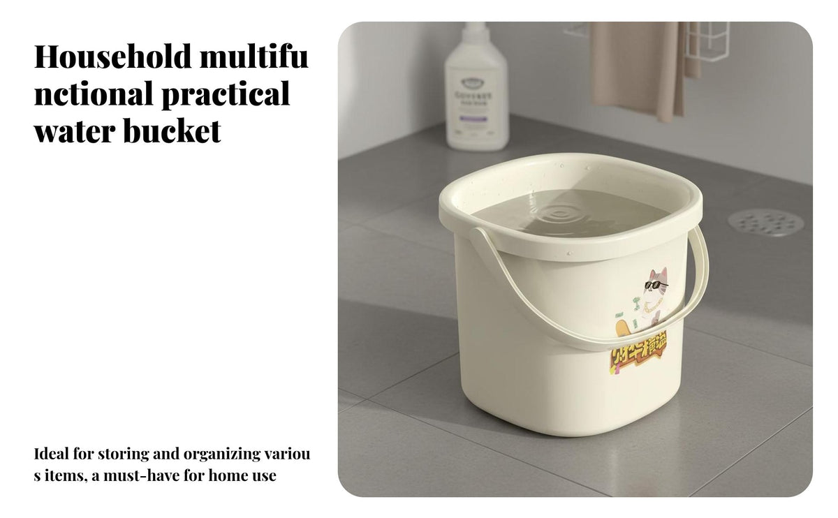 Bucket and Basin Set Large Capacity Dorm Room Utility Bucket Versatile Portable Water Pail with Handle for Students, Home, Garage, Camping