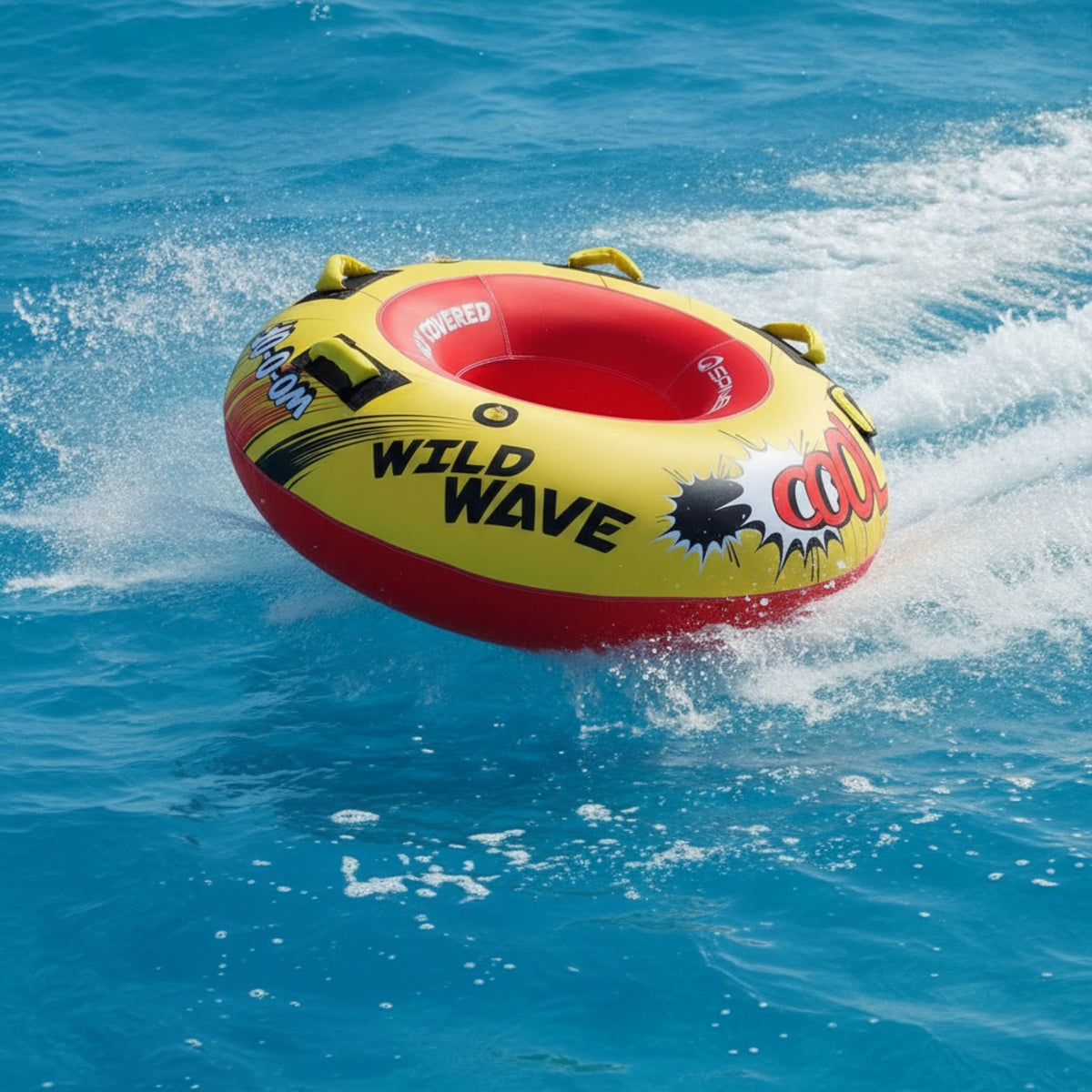 Towable Water Tube Single-Person Towable Tube with Padded Handles Riding Float for Adults, Boating, Lake