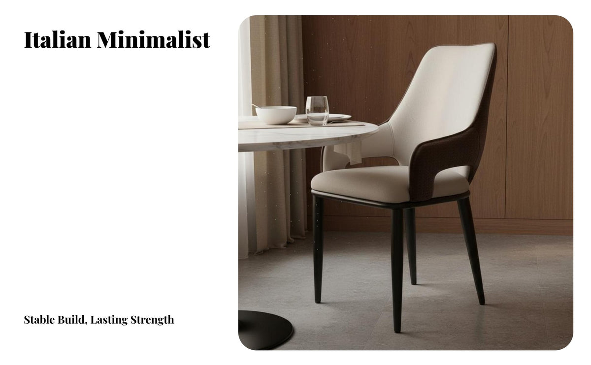 High-Density Foam Cushion Italian Design Dining Chair Easy to Clean Upholstered Dining Chair Long-Lasting Ergonomic Design for Restaurant Owners, Homeowners, Families, Hotel, Cafe, Living Room