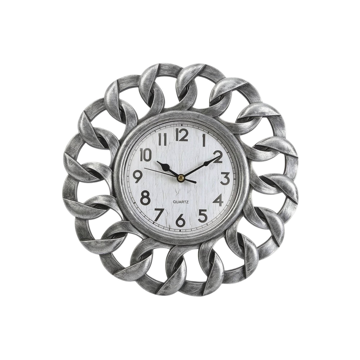 Clock with Openwork Frame Vintage Quartz Wall Clock 10-Inch for Hallway, Bedroom