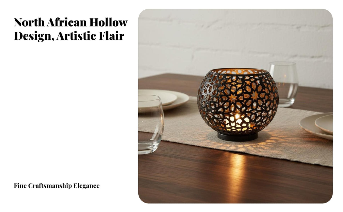 Shadow Projection Moroccan Design Lantern Handmade Craft Spherical Filigree Candle Holder Creates Romantic Atmosphere for Homeowners