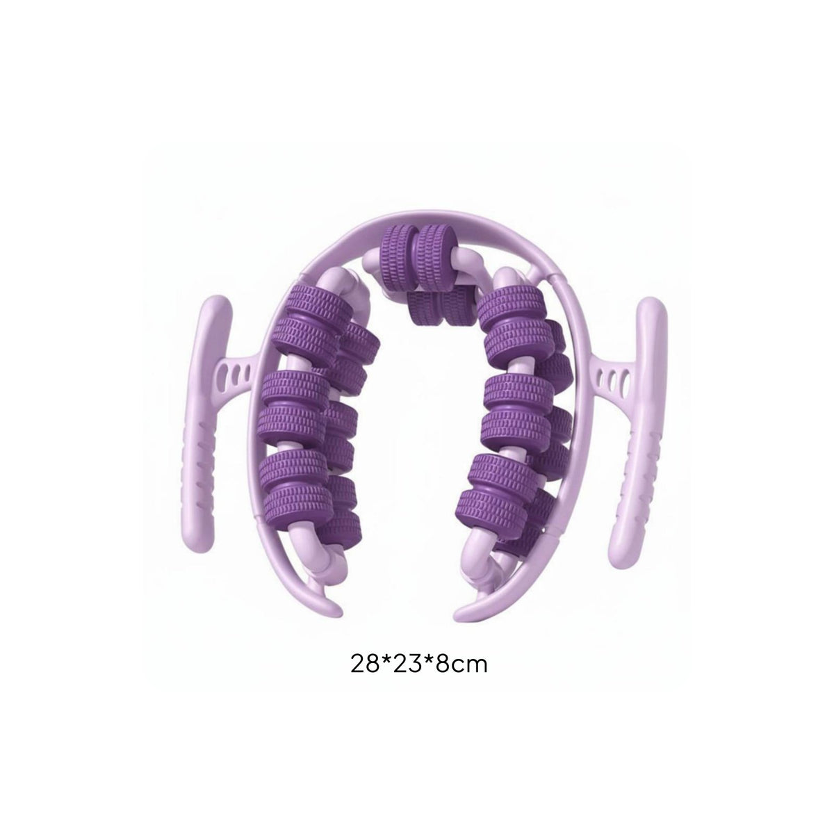 Ergonomic Design 28-Wheel Leg Massager Trigger Point Treatment Circular Leg Massager Non-Slip Grip Clamp Muscle Roller Adjustable Width for Runners, Athletes, Fitness Enthusiasts, Post-Workout, Gym, Office