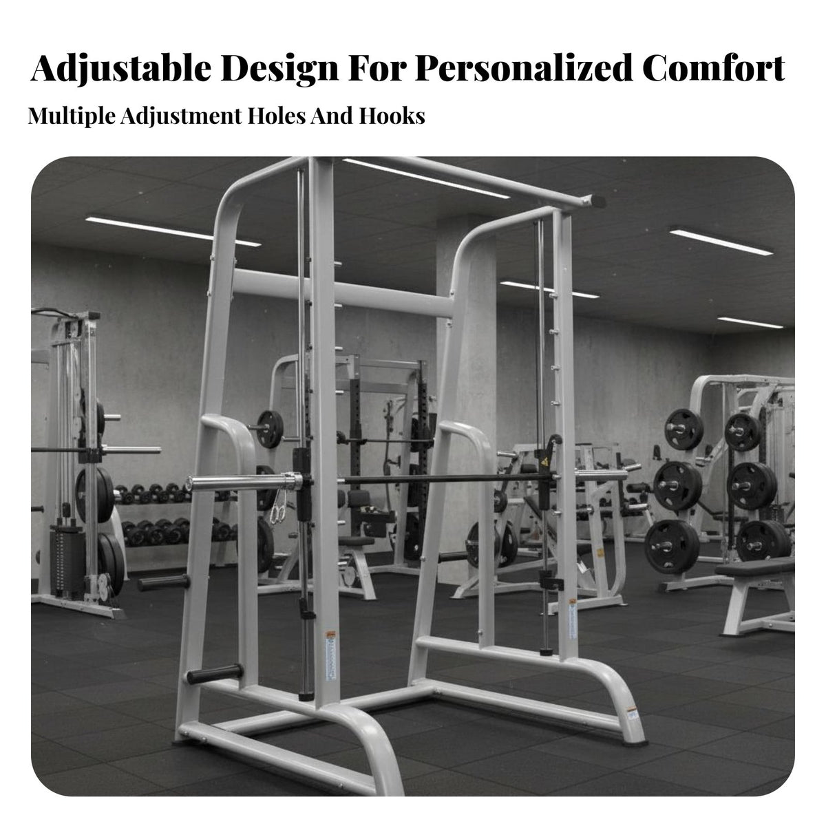 Guided Machine Commercial Grade Multi-Functional Guided Machine Heavy-Duty Steel Construction Multi-Functional Squat Rack for Fitness Enthusiasts