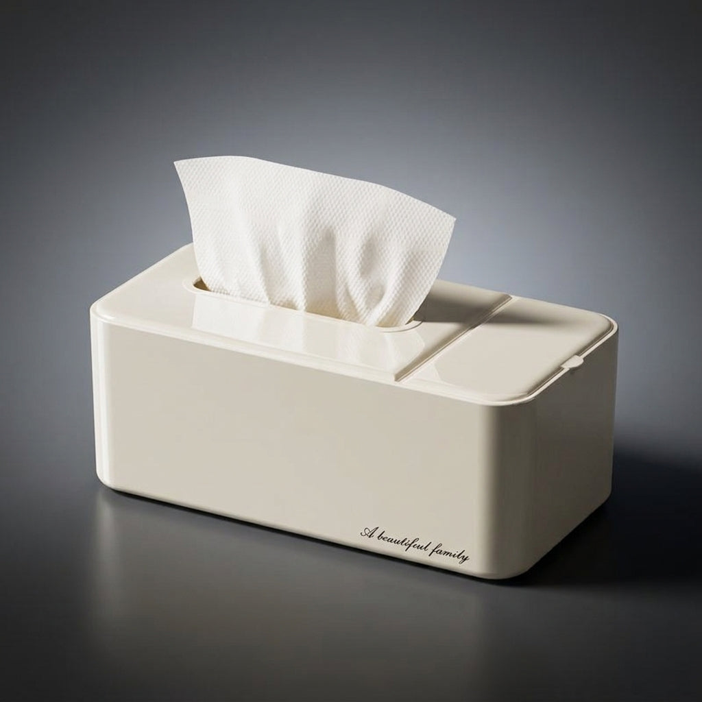 Storage Box for Office and Bedroom Decor, Multi-Purpose Tissue Box Holder with Storage Design, Napkin Holder for Home Office, 1 Pack Rectangular