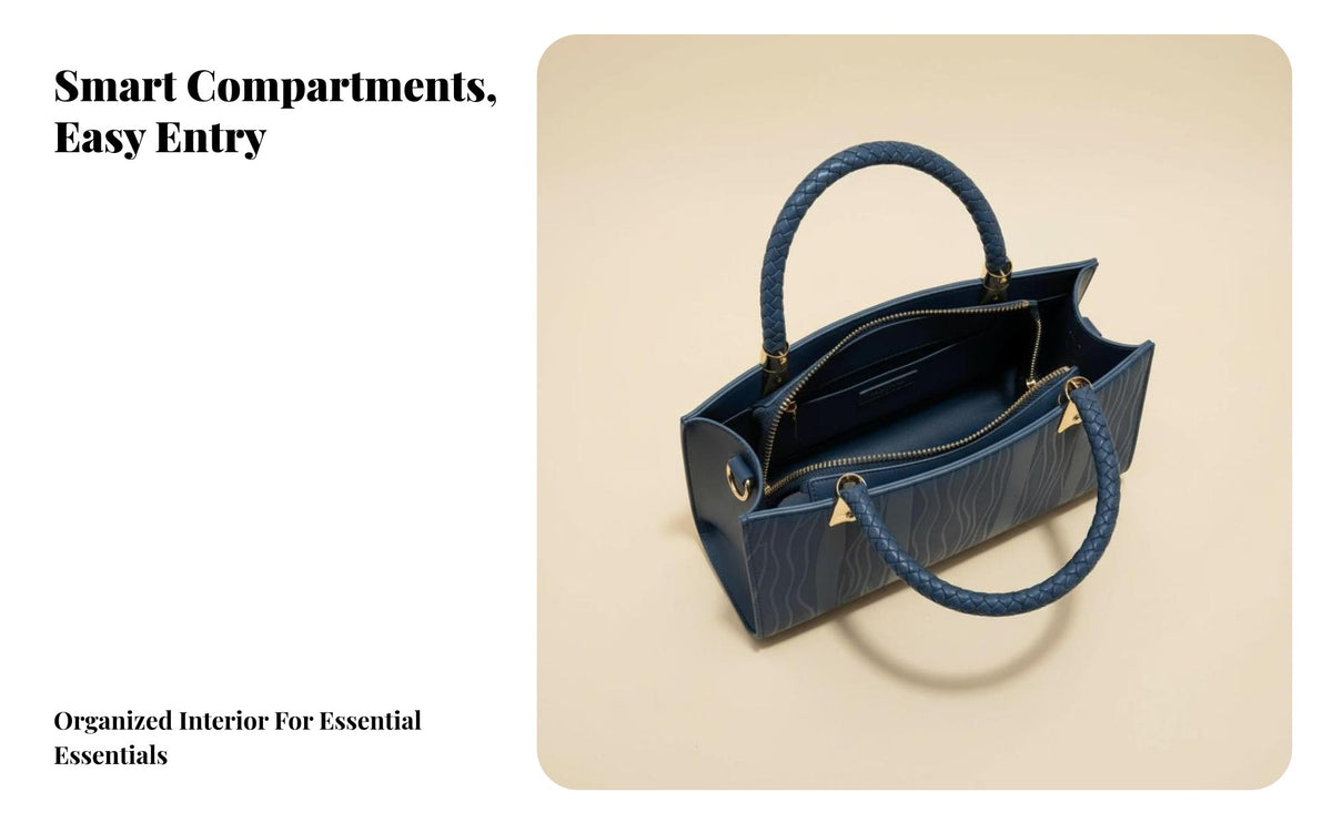 Versatile Carrying Options Top-Handle Satchel Detachable Strap Wavy Pattern Satchel Multiple Compartments Handbag High Capacity for Mothers, Gift Givers, Adults, Gifting, Daily Use, Commuting, Shopping