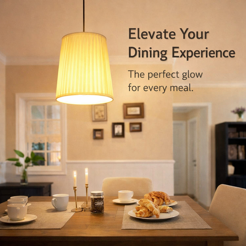 Linen Lampshade for Ceiling Lights with Iron Body Frame, Pendant Lamp Shade for Kitchen and Dining Room, Modern Minimalist