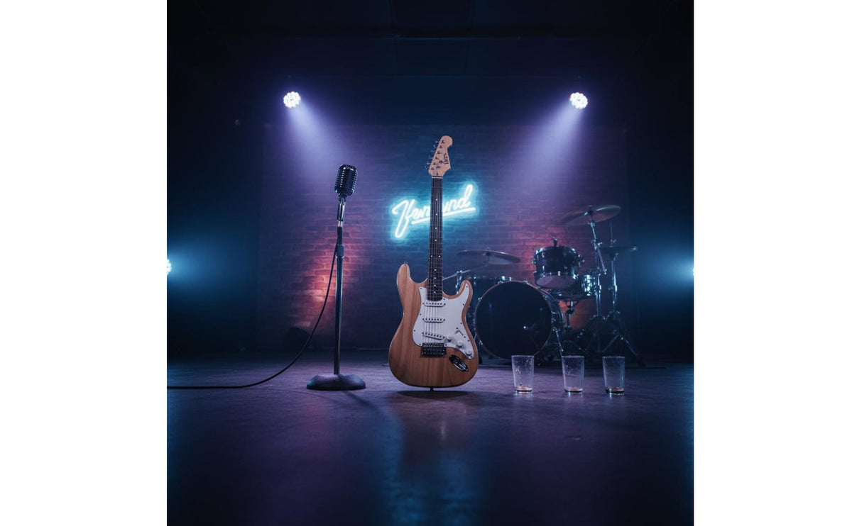 Starter Kit Single Coil Electric Guitar Rosewood Fingerboard Single Coil Design Electric Guitar Basswood Body String Instrument with Amplifier for Beginners, Learning, Practice