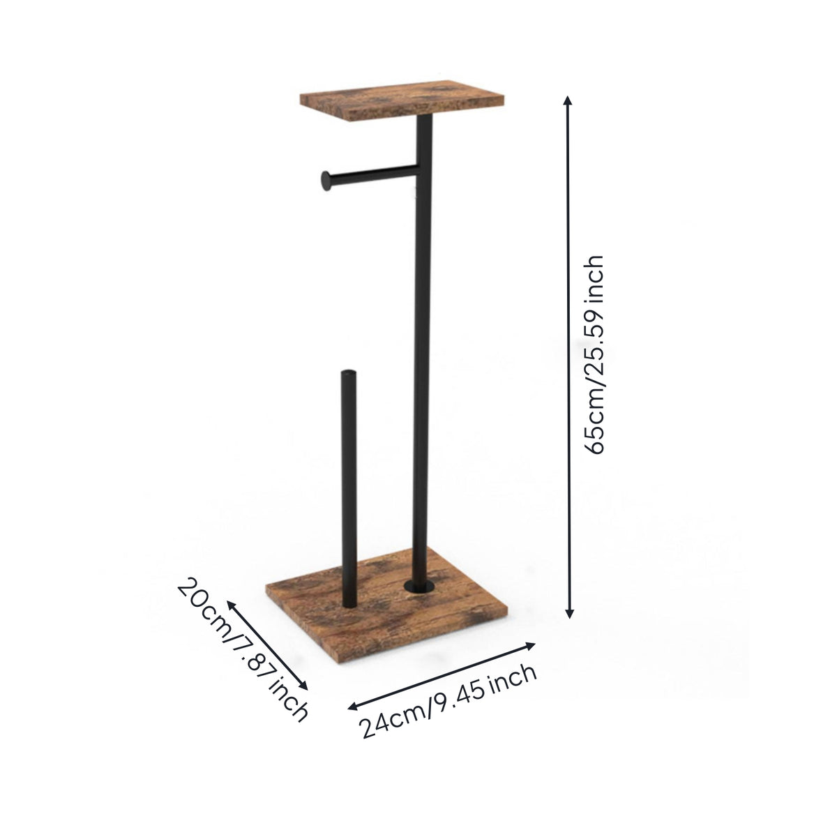 Freestanding Bathroom Tissue Holder Stand Wood Floor-Level Bathroom Tissue Stand Space Saving Bathroom Accessory Easy to Install