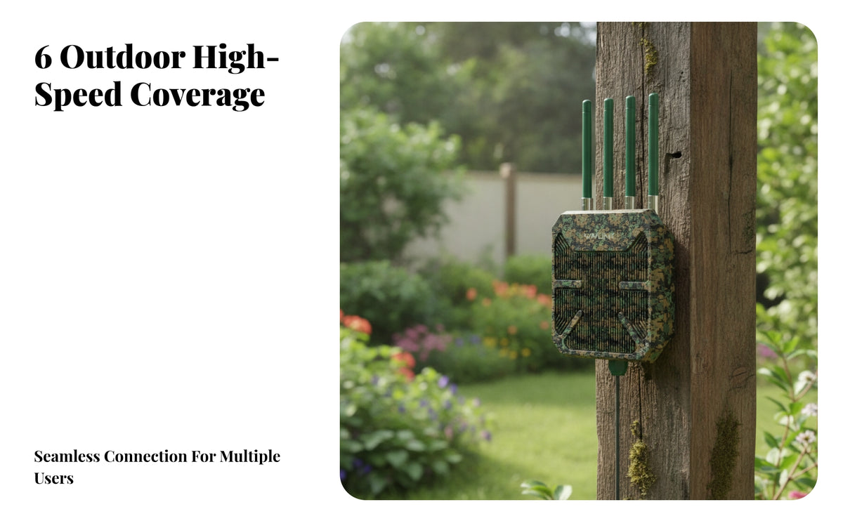 IP67 Waterproof Outdoor WiFi 6 Extender Vented Front Panel Wifi 6 Outdoor Extender Power over Ethernet Weatherproof Wireless Extender Rugged