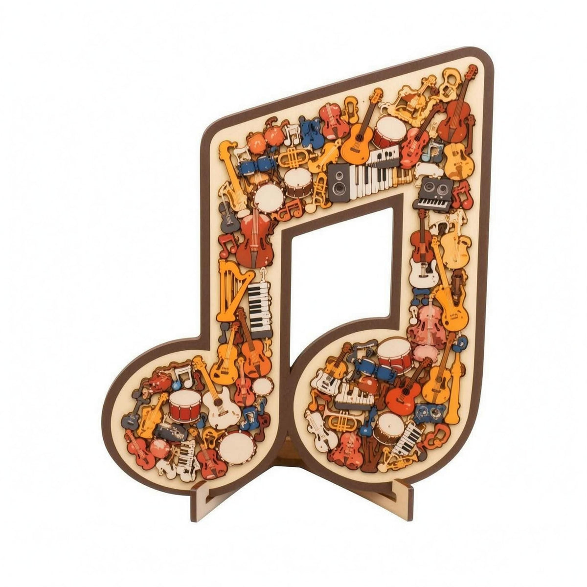 Musical Note Ornament Puzzle Freestanding Music Musical Puzzle Piece Sign Layered Design Tabletop Display Plaque