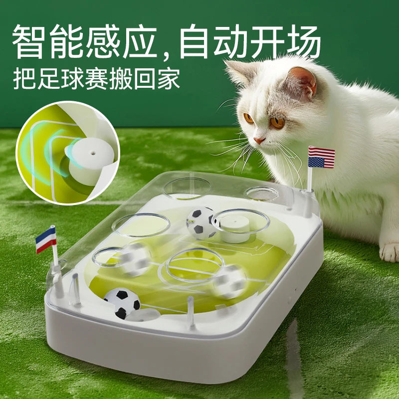电动掏掏乐感应足球场踢球猫咪玩具弹力球解闷自嗨猫薄荷猫玩具