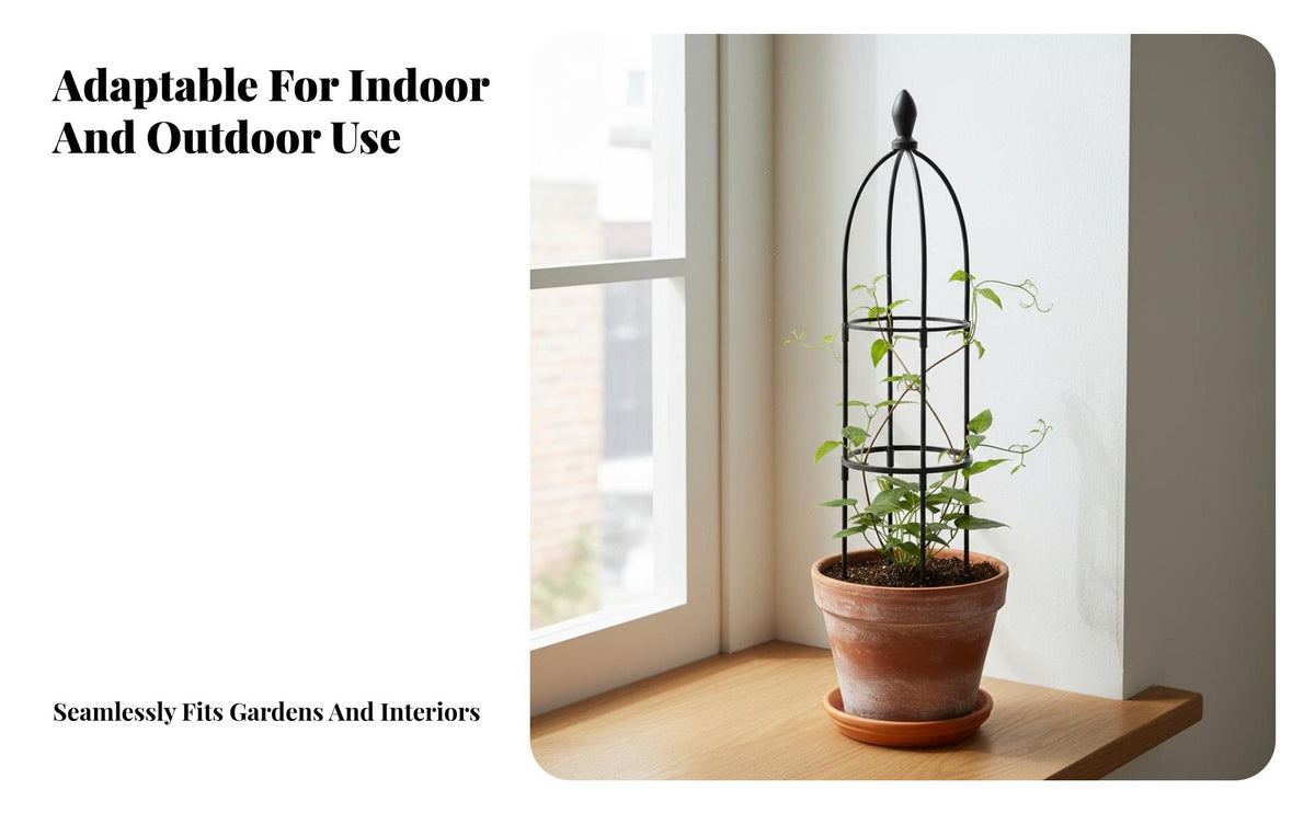 Flower Support Frame Indoor & Outdoor Use Rose Support Cage Decorative Climbing Plant Cage for Balcony, Patio