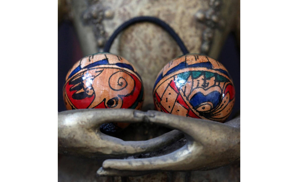 3-Piece Hand Painted Wooden Rhythm Ball Shaker Set